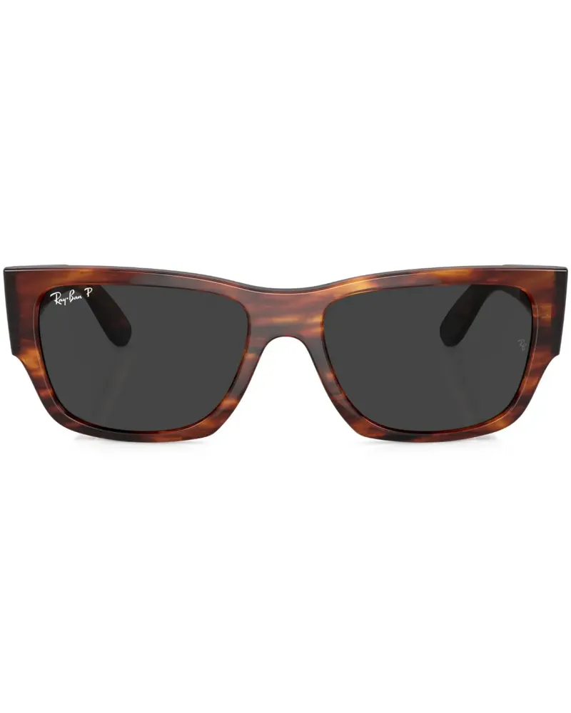 Ray Ban Carlos Sonnenbrille mit eckigem Gestell - Braun Braun