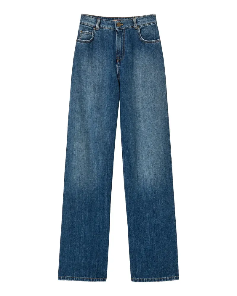 Twin-Set Wide-Leg-Jeans mit fünf Taschen - Blau Blau