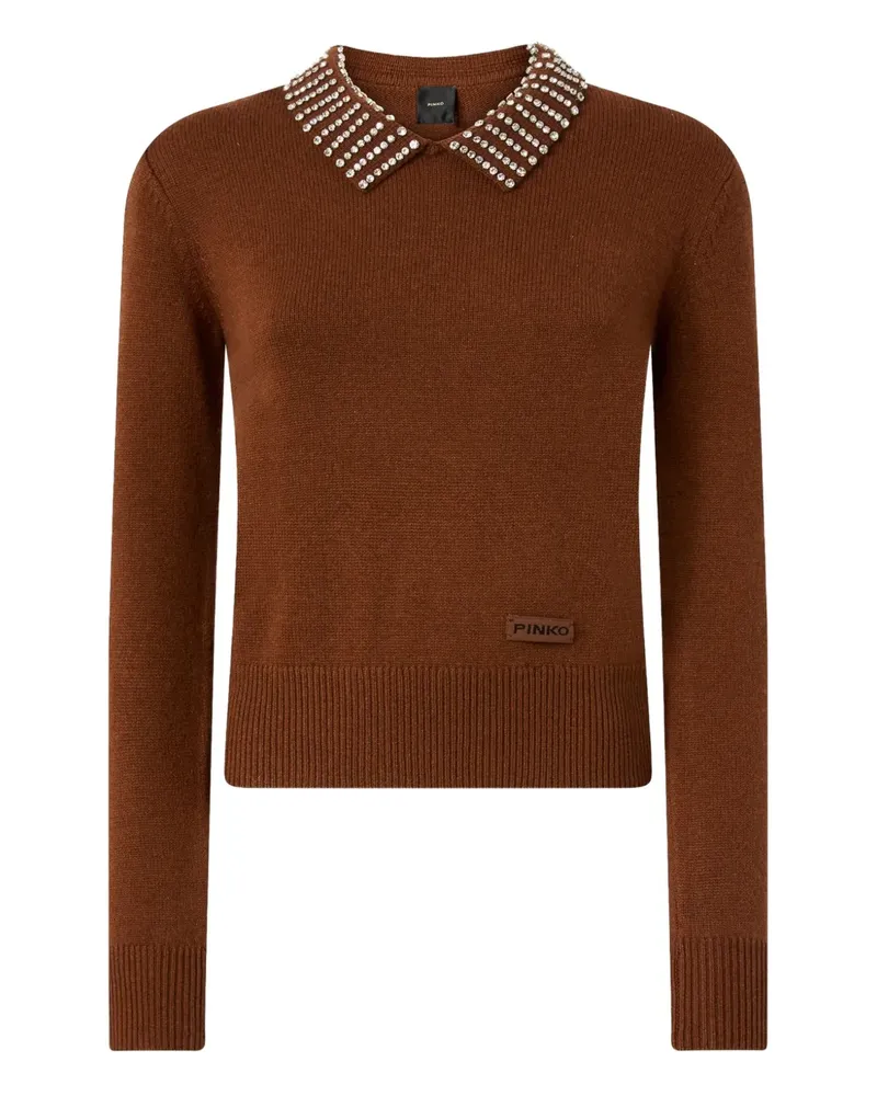 Pinko Pullover mit verziertem Kragen - Braun Braun