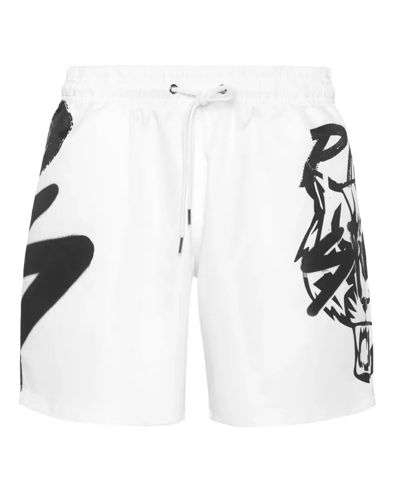 Philipp Plein Badeshorts mit Kordelzug - Weiß Weiß