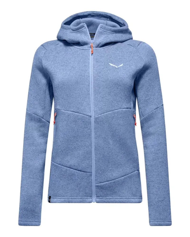 Salewa logo-embroidered zip-up hoodie - Blau Blau