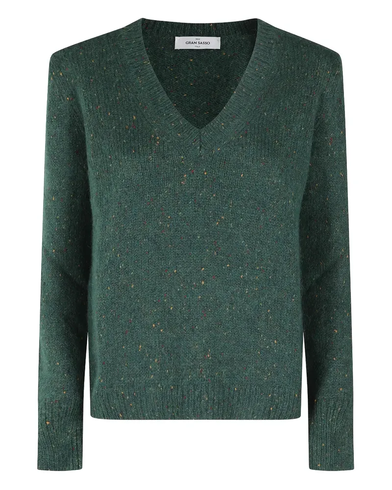 Gran Sasso V-neck sweater - Grün Grün