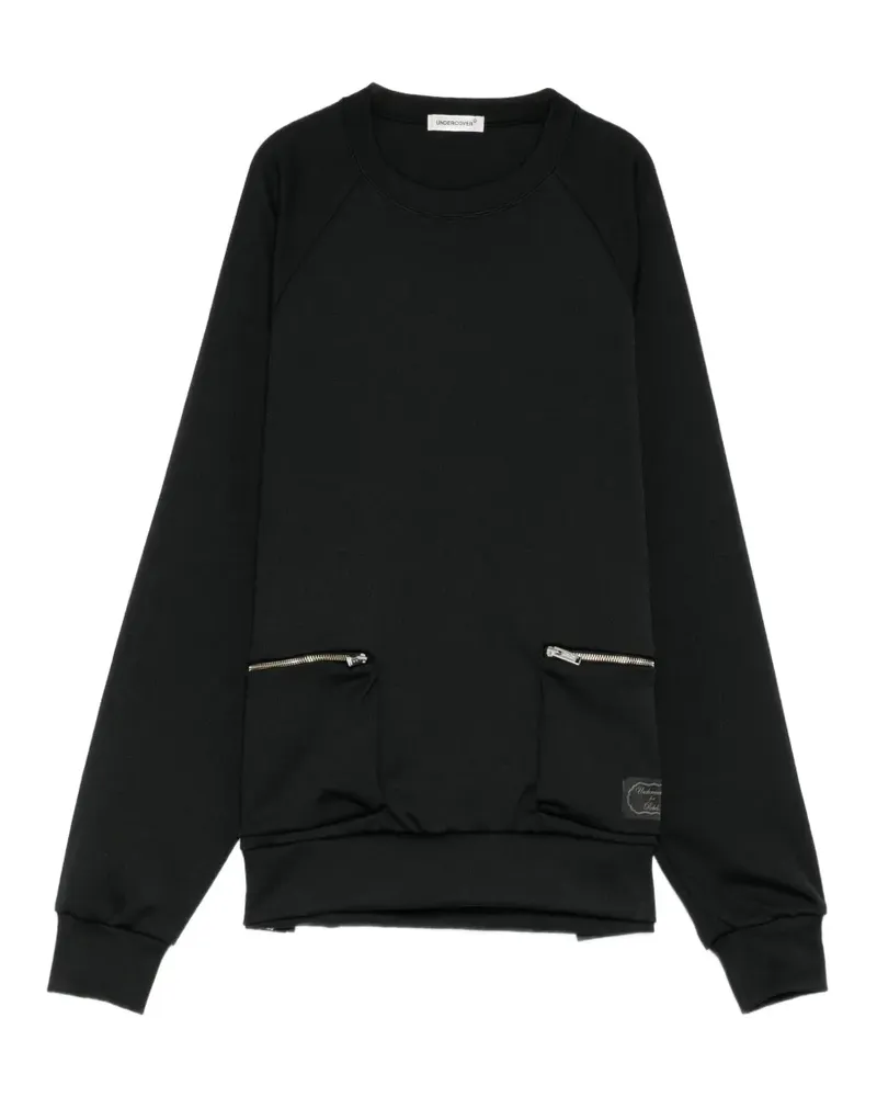 Undercover Sweatshirt mit Raglanärmeln und Reißverschlusstasche - Schwarz Schwarz