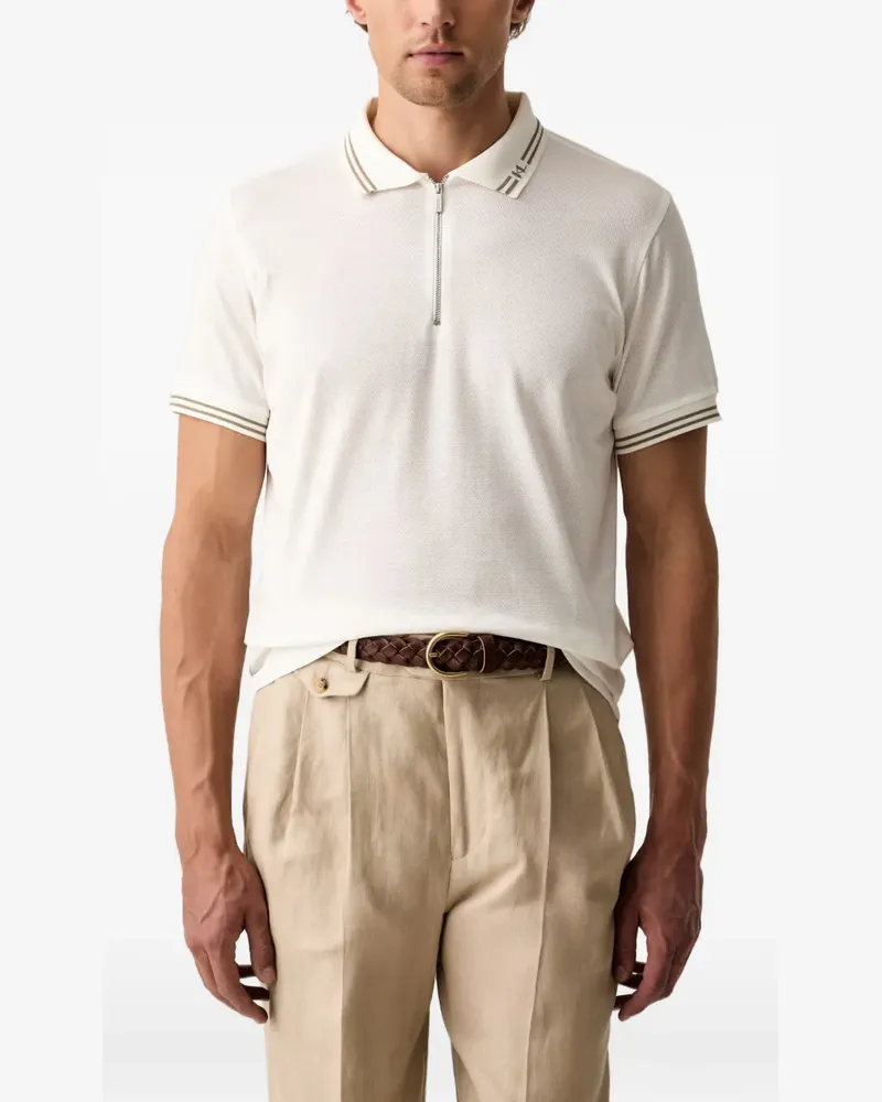 Karl Lagerfeld zip-fastening tipped polo shirt - Weiß Weiß