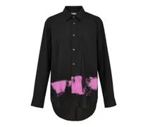 Langarmshirt mit Spray-Print - Schwarz