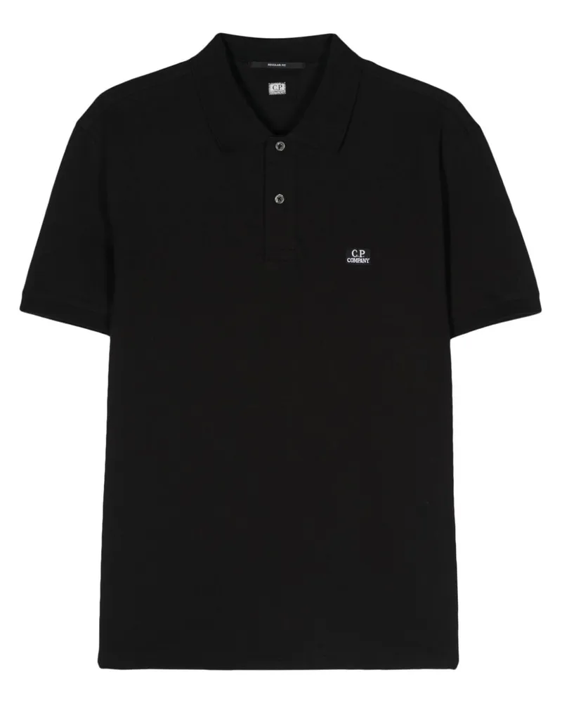 C.P. Company Poloshirt mit Logo-Stickerei - Schwarz Schwarz