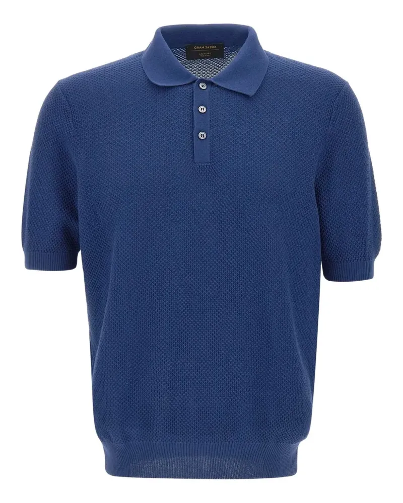 Gran Sasso Strukturiertes Poloshirt - Blau Blau