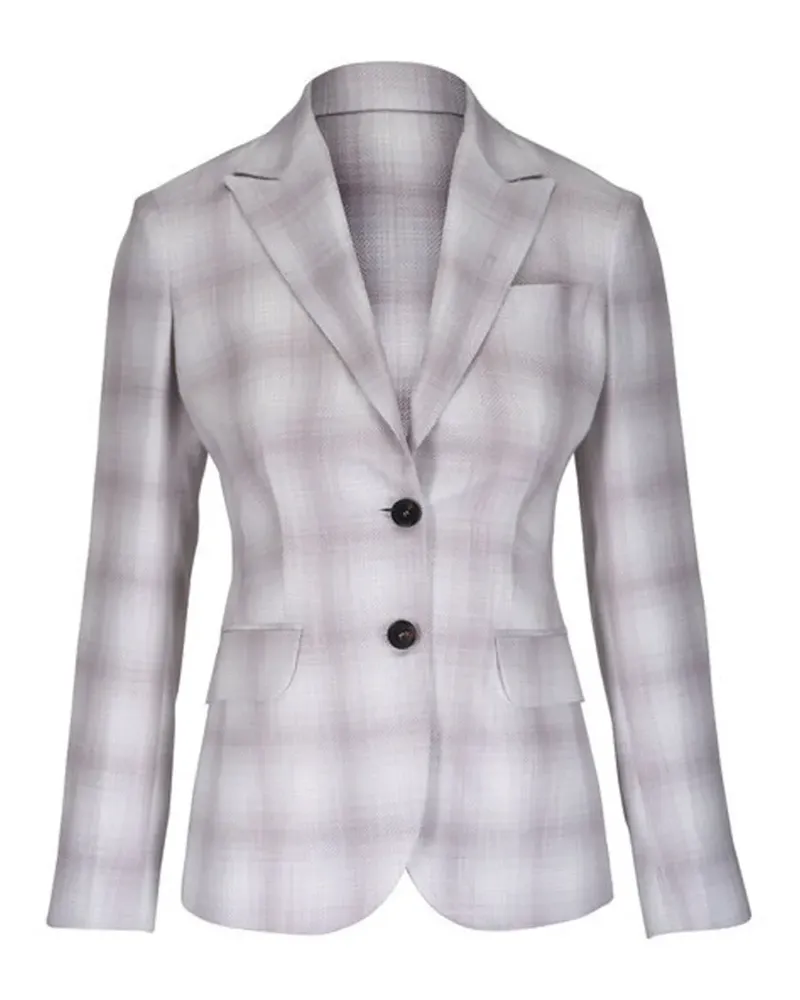 Kiton plaid blazer - Grau Grau
