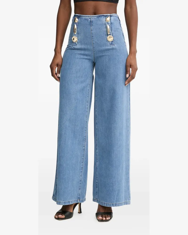 Simona Corsellini button-embellished jeans - Blau Blau