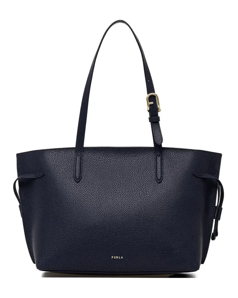 Furla large Ava grained-leather drawstring tote bag - Blau Blau