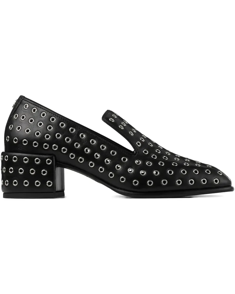 Jimmy Choo Eliot Loafer mit Ösen 45mm - Schwarz Schwarz