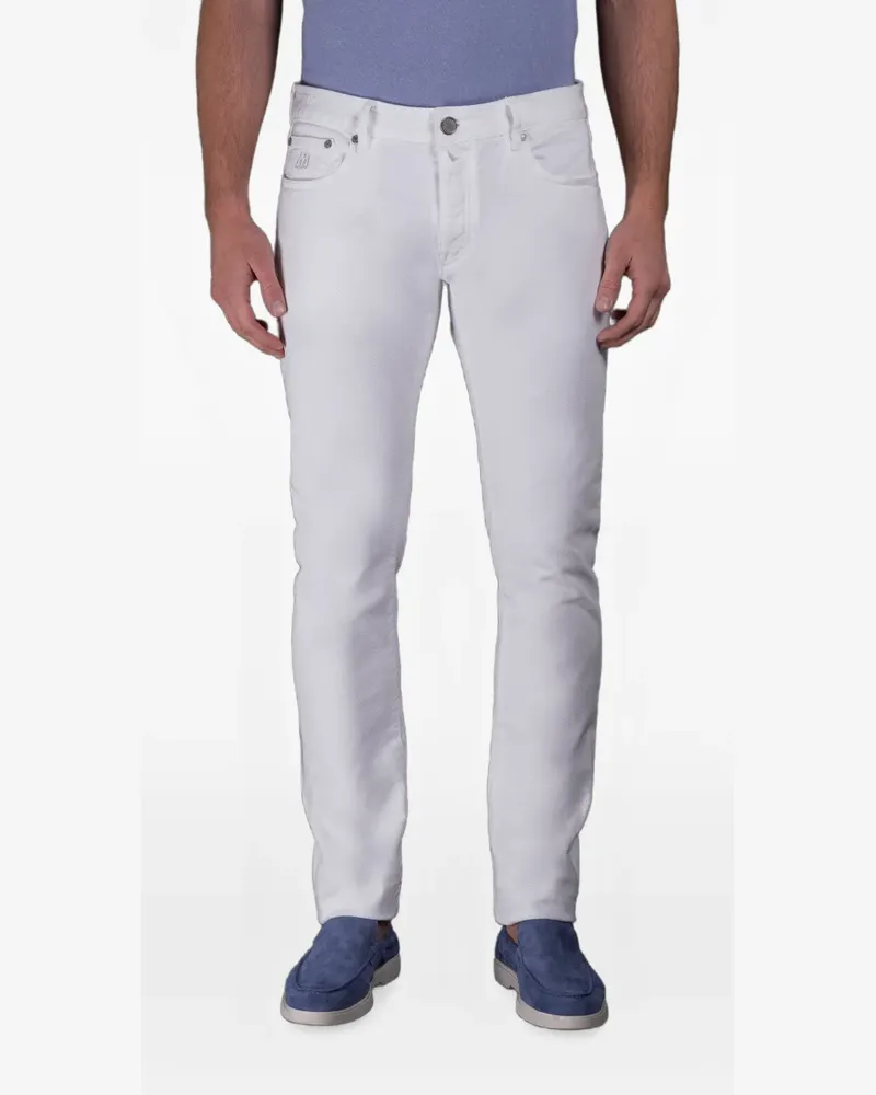 MOORER Jeans im Five-Pocket-Design - Weiß Weiß