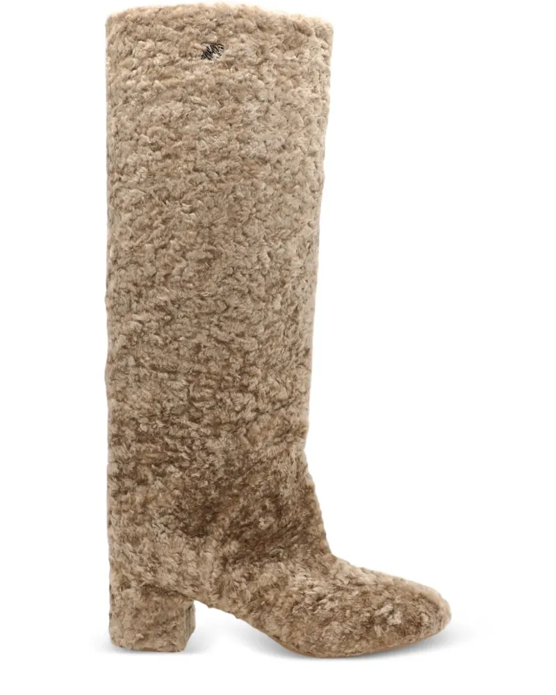 Casadei Strukturierte Stiefel - Nude Nude