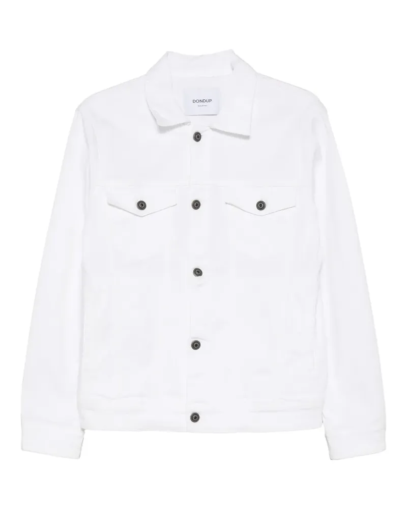 Dondup Jeansjacke mit Logo-Schild - Weiß Weiß