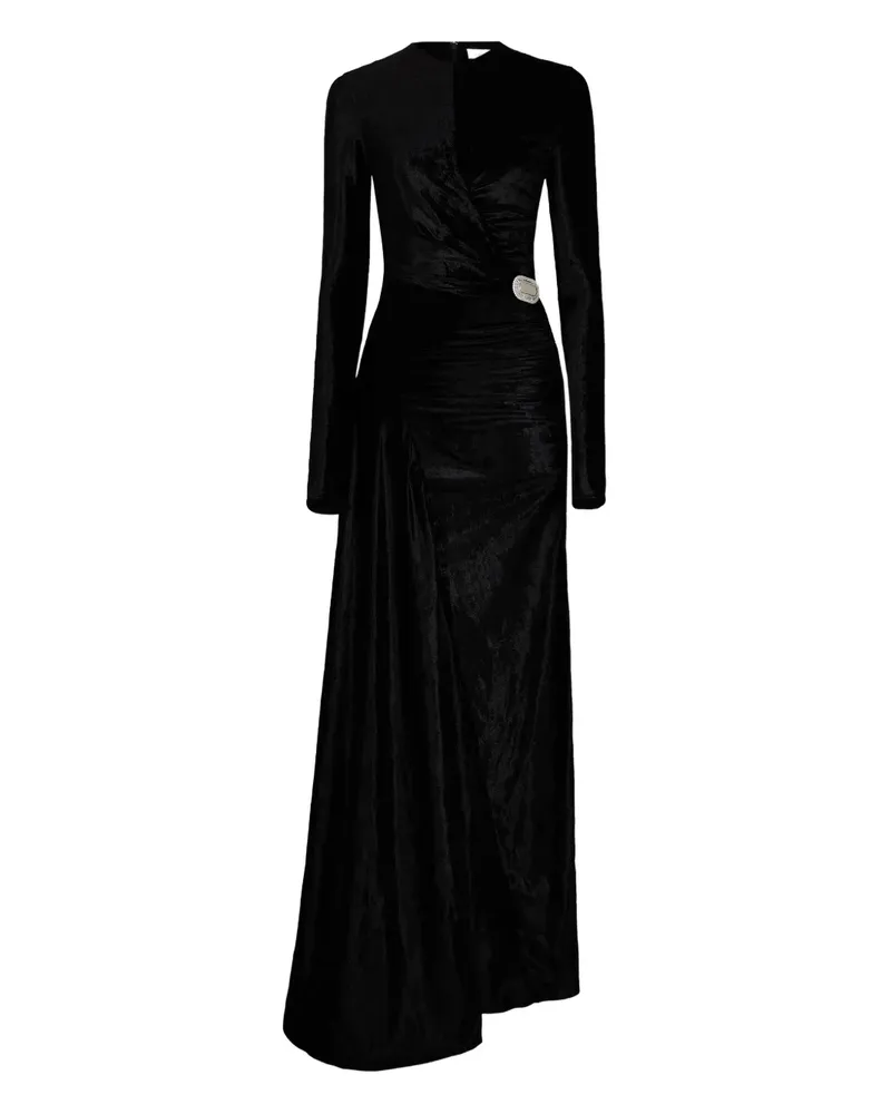 Paco Rabanne Drapiertes Maxikleid - Schwarz Schwarz