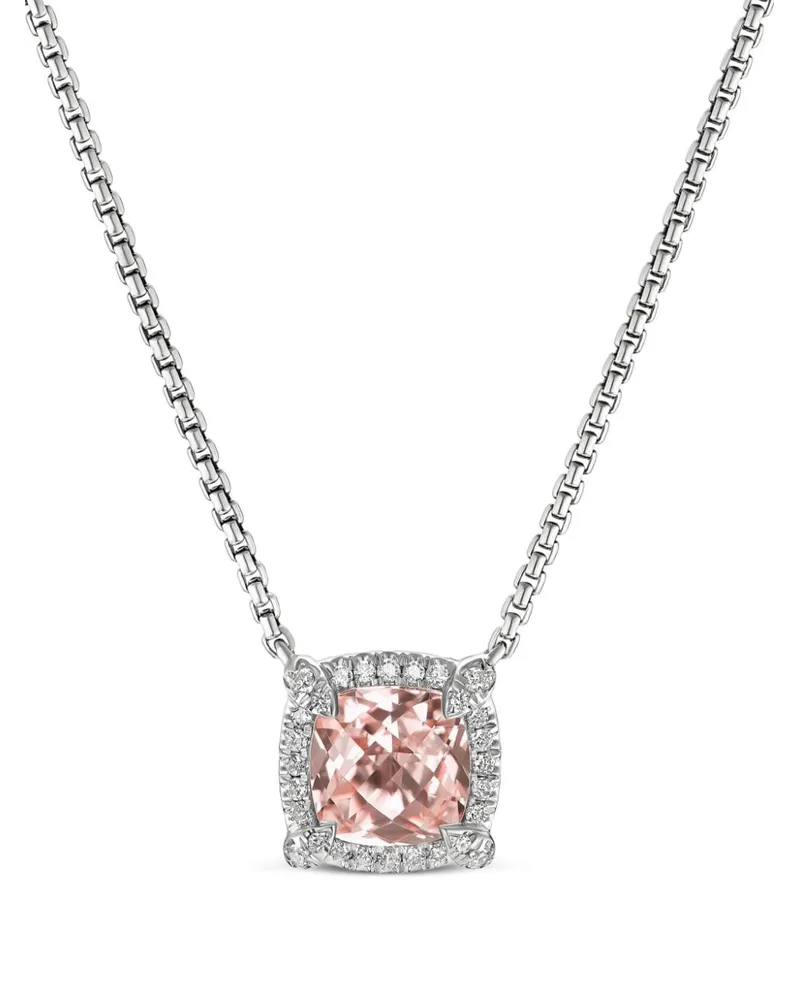David Yurman Petite Chatelaine Halskette aus Sterlingsilber mit Diamant 7mm Silber