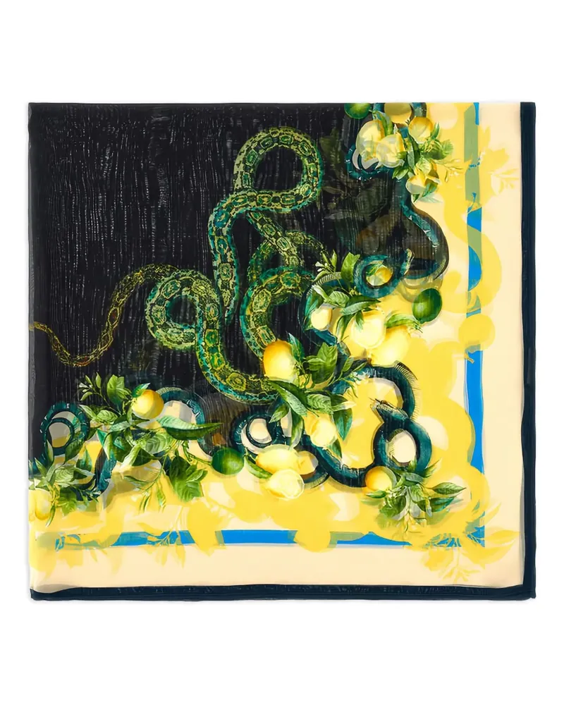 Roberto Cavalli Schal mit Zitronen-Print - Gelb Gelb