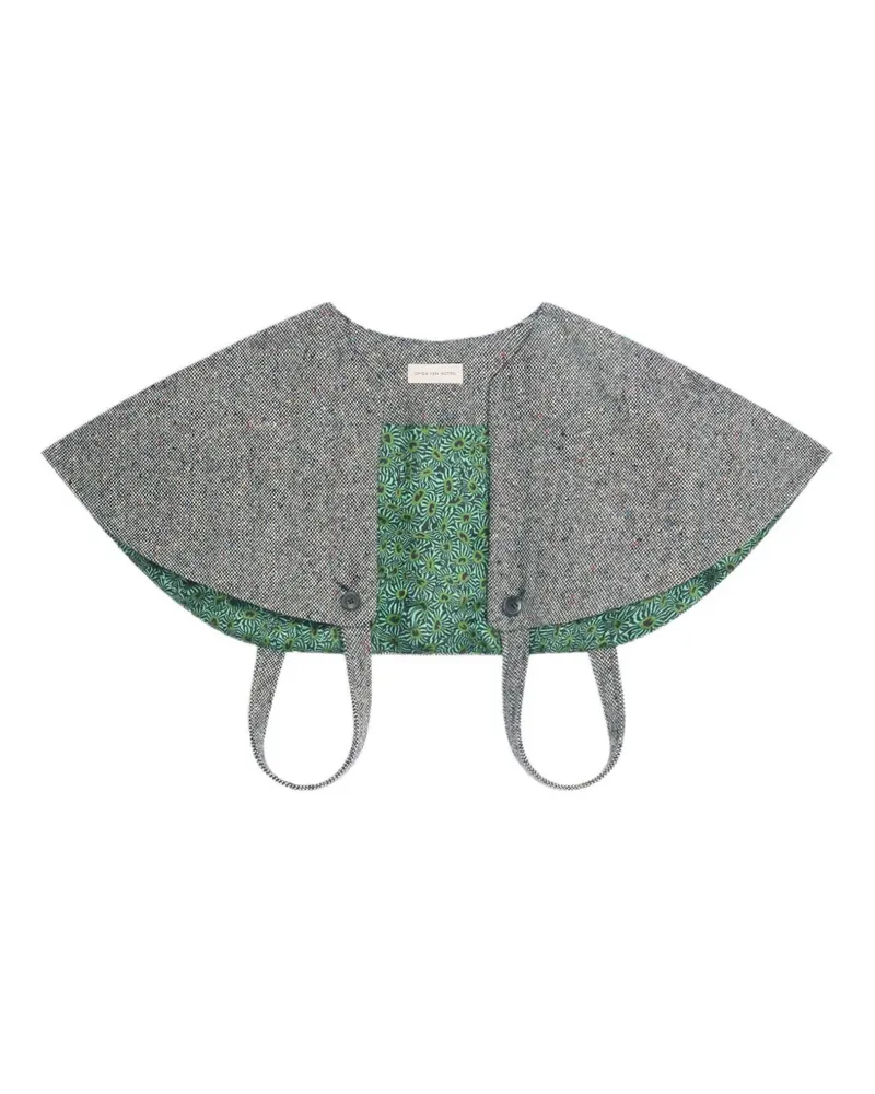 Dries van Noten Cape aus Wolltweed - Grau Grau