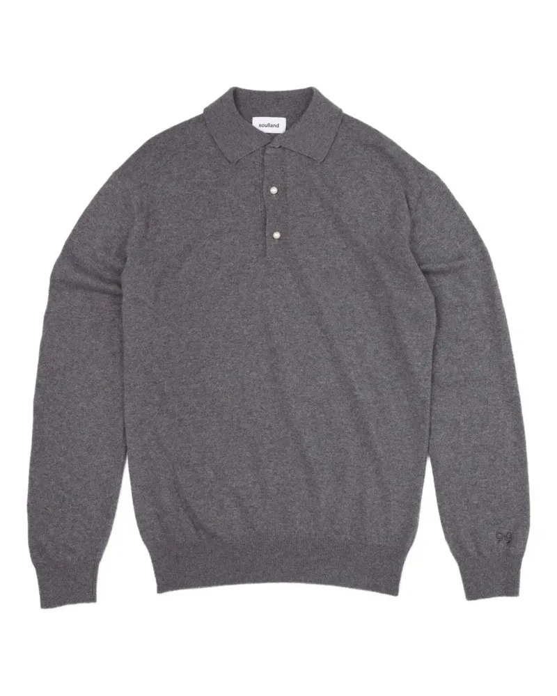 Soulland Pullover mit Poloshirtkragen - Grau Grau