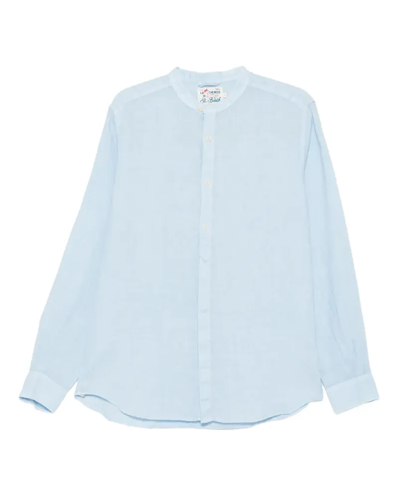 MC2 Saint Barth Naxos mandarin-collar long-sleeve shirt - Blau Blau