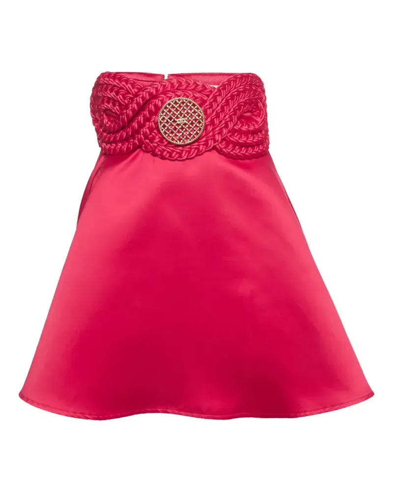 Elisabetta Franchi braided-detail strapless mini dress - Rosa Rosa