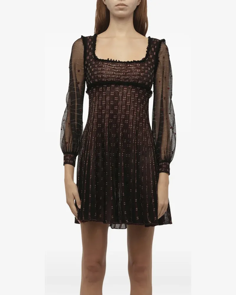 Alexander McQueen ruffle-trimmed tulle mini dress - Schwarz Schwarz