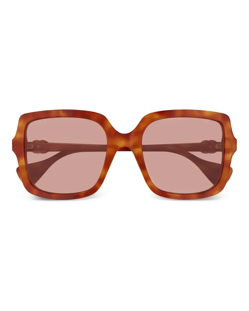 Gucci Double G oversized-frame sunglasses - Braun Braun