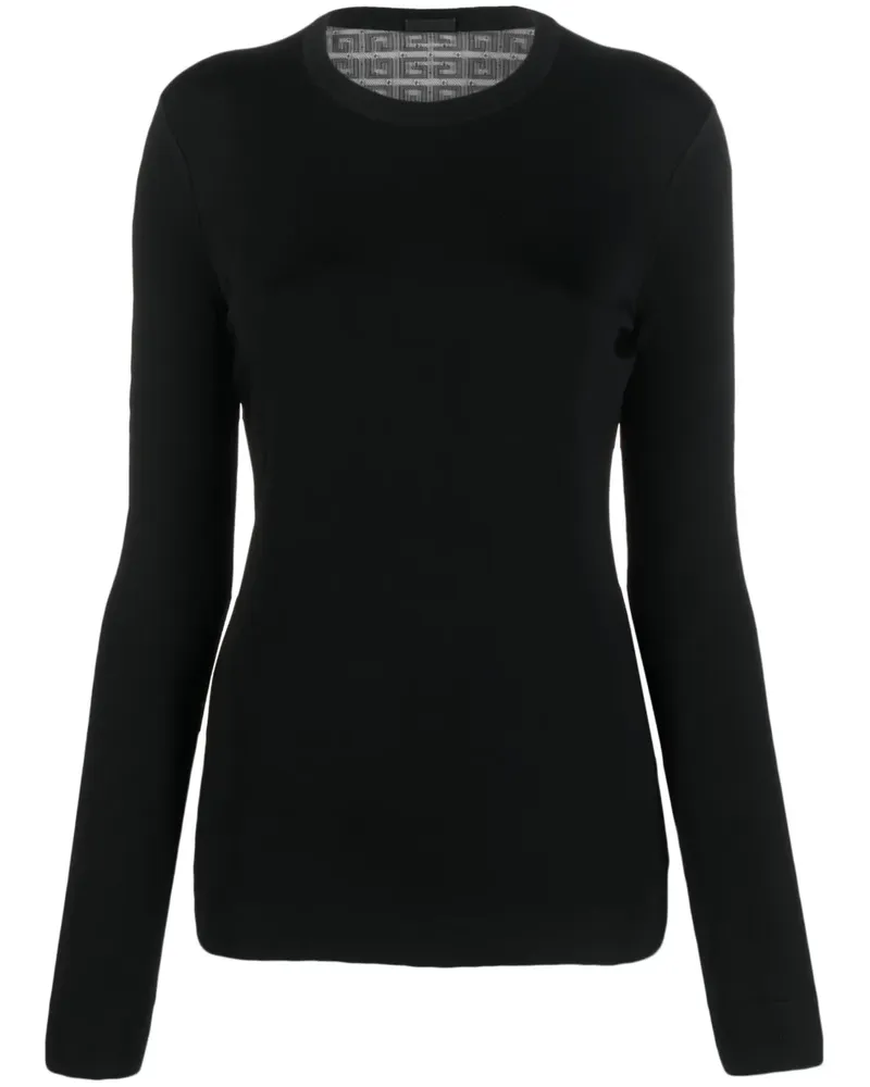 Givenchy Langarmshirt mit rundem Ausschnitt - Schwarz Schwarz