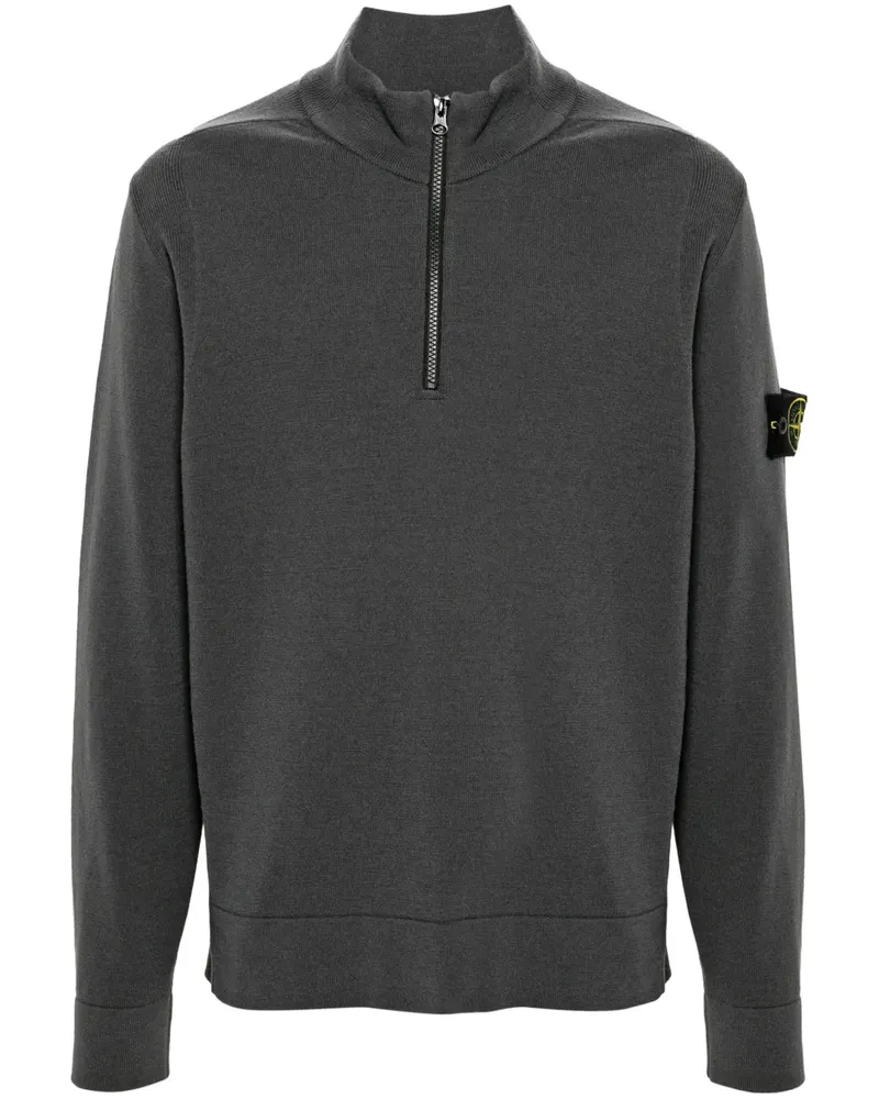 Stone Island Sweatshirt mit Kompass-Patch - Grau Grau