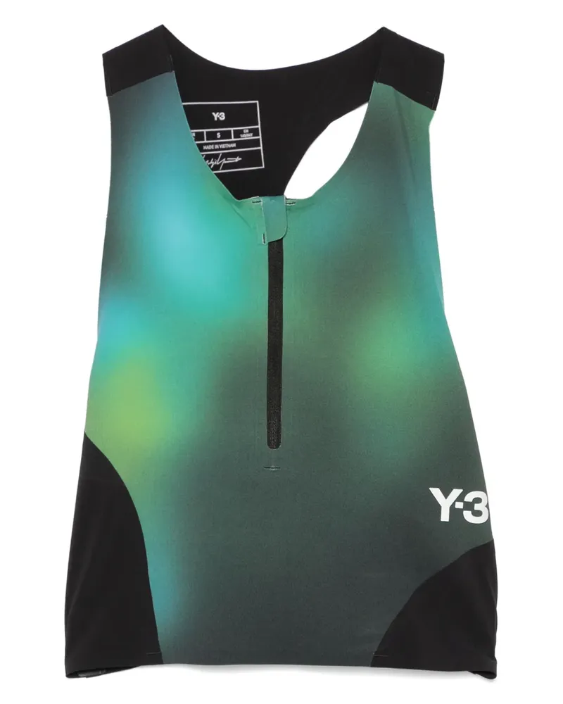 Y-3 Sportoberteil mit abstraktem Print - Grün Grün