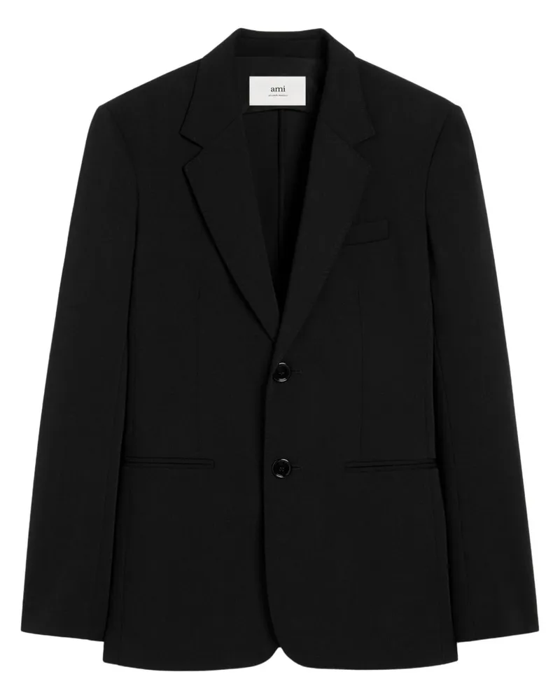 AMI Paris Teils gefütterter Blazer - Schwarz Schwarz
