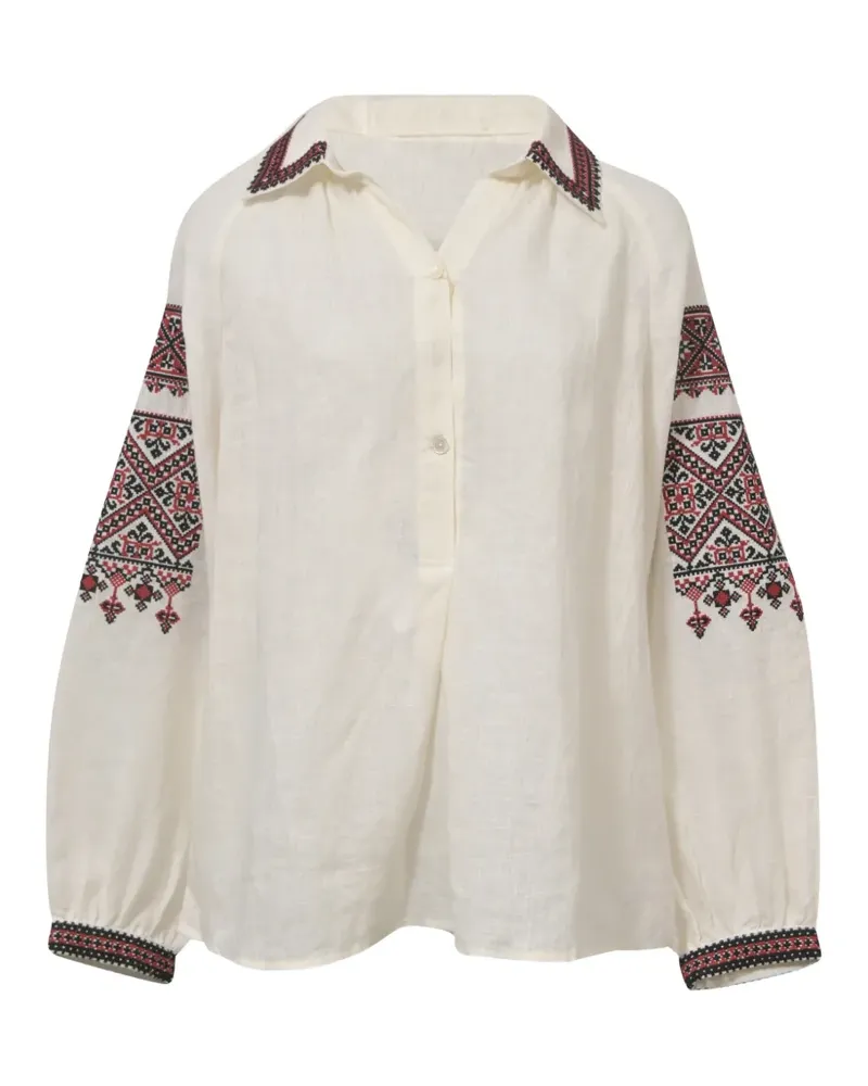 Nili Lotan Jill embroidered blouse - Nude Nude