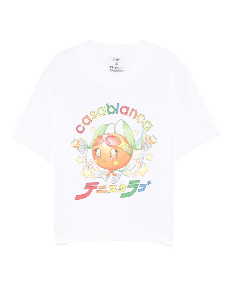 Casablanca Paris T-Shirt mit Früchte-Print - Weiß Weiß
