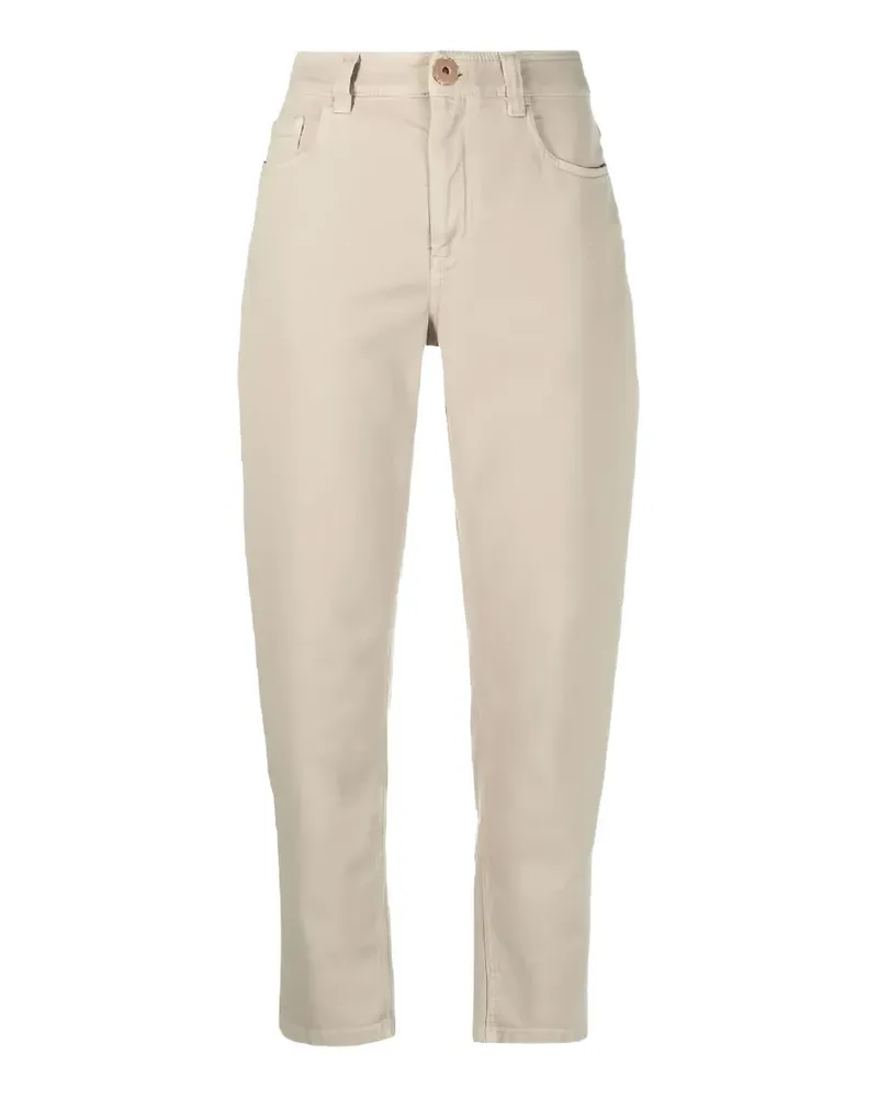 Brunello Cucinelli buttoned cropped trousers - Nude Nude