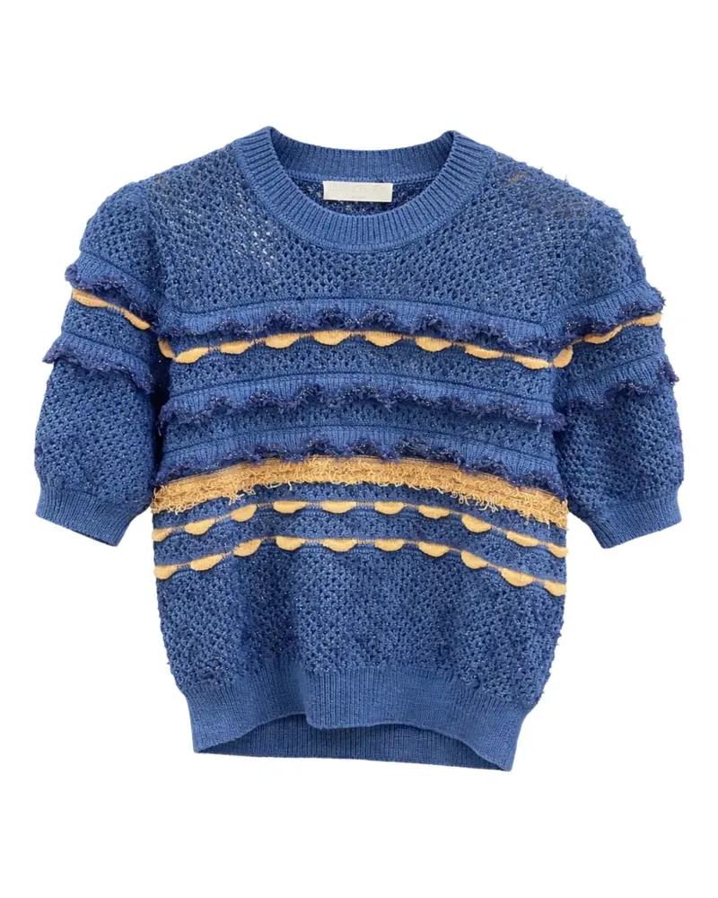 Ulla Johnson knitted short-sleeve top - Blau Blau