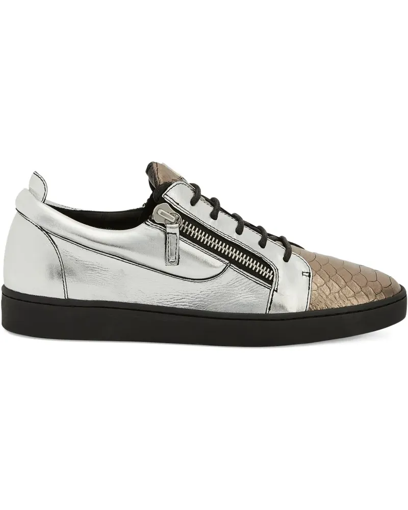 Giuseppe Zanotti Frankie Sneakers mit Reißverschluss - Silber Silber