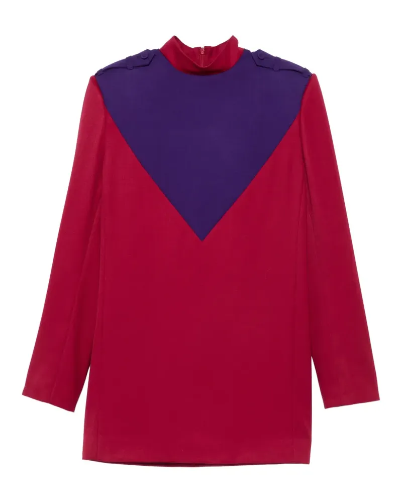 Thierry Mugler Schulterklappen-Top in Colour-Block-Optik - Rot Rot