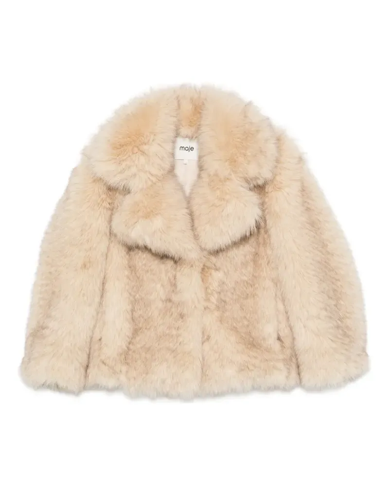 Maje Oversized-Jacke mit Schalkragen - Nude Nude