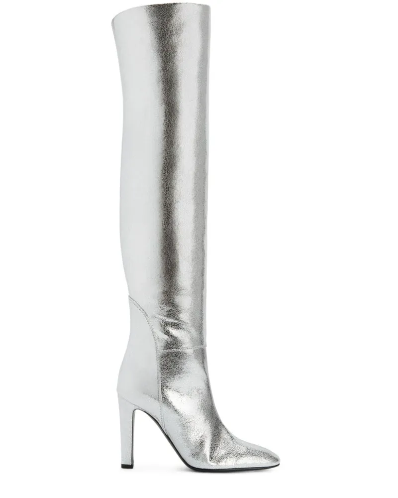 Giuseppe Zanotti Kniehohe Hattie Stiefel 105mm - Silber Silber