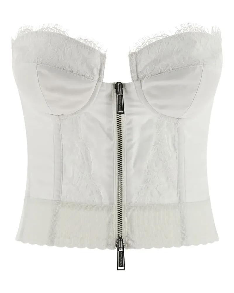Dsquared2 x Vaquera Corsage mit Spitzenbesatz - Weiß Weiß