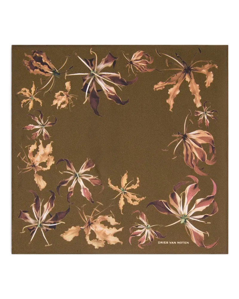 Dries van Noten Schal aus Seide - Braun Braun