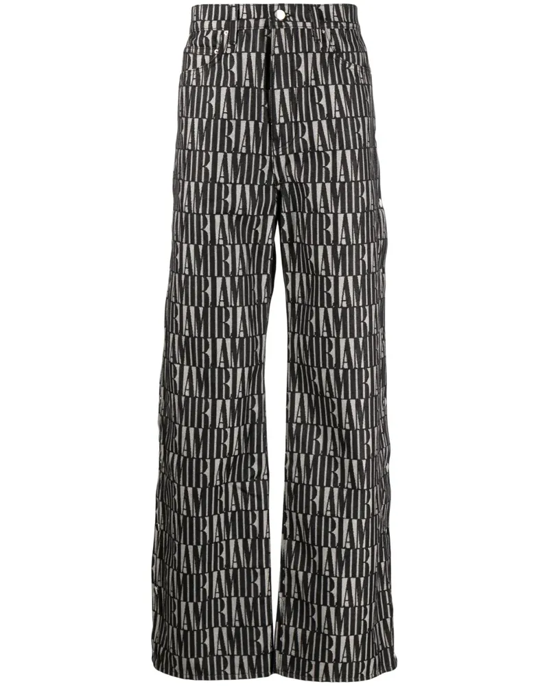 Amiri Gerade Hose mit Logo-Print - Schwarz Schwarz