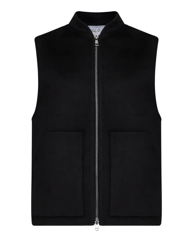 D4.0 baseball-collar zip-up gilet - Schwarz Schwarz