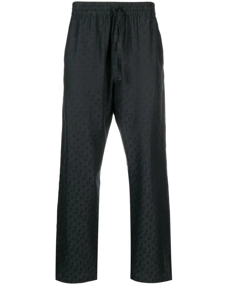 OFF-WHITE Hose aus Logo-Jacquard - Schwarz Schwarz