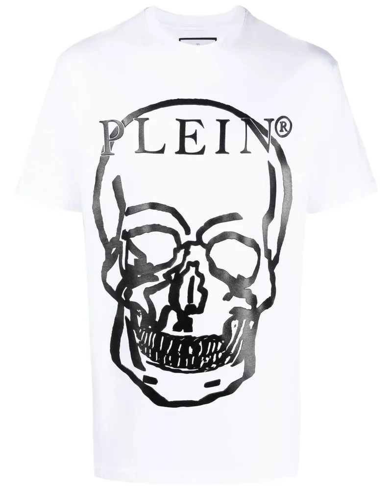 Philipp Plein T-Shirt mit Totenkopf-Print - Weiß Weiß