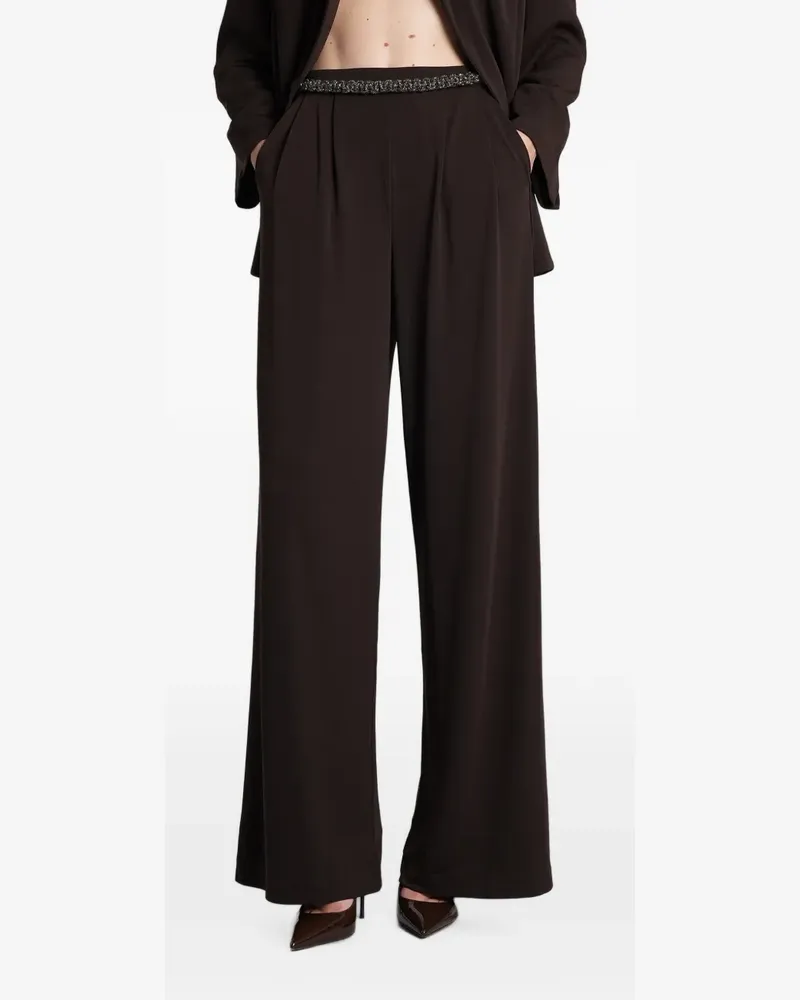 HIBOURAMA Bea wide-leg pleated trousers - Braun Braun