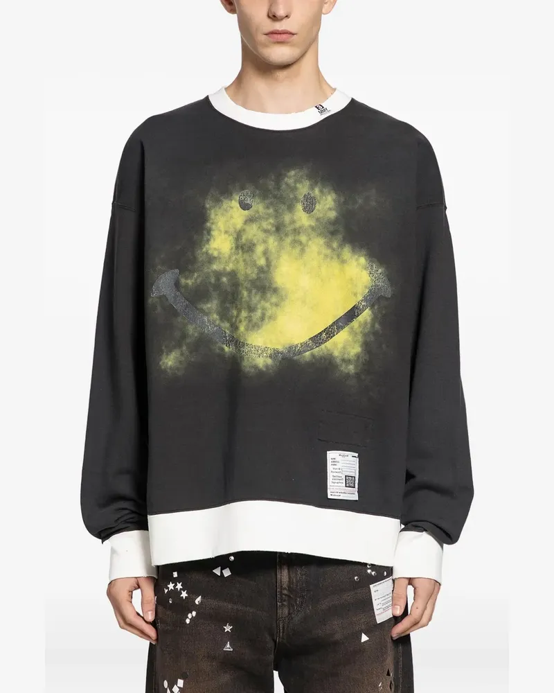 MIHARAYASUHIRO Hemd mit Gesicht-Print - Schwarz Schwarz