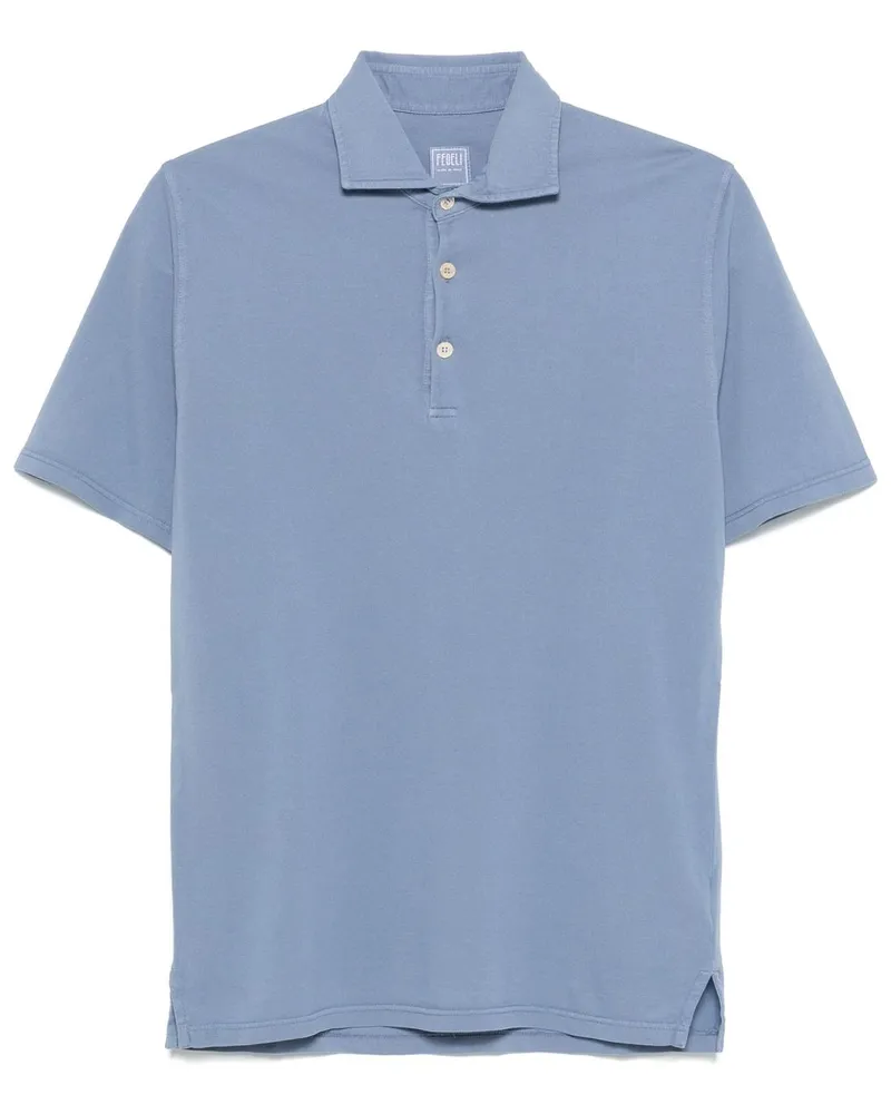 Fedeli Poloshirt aus Piqué - Blau Blau