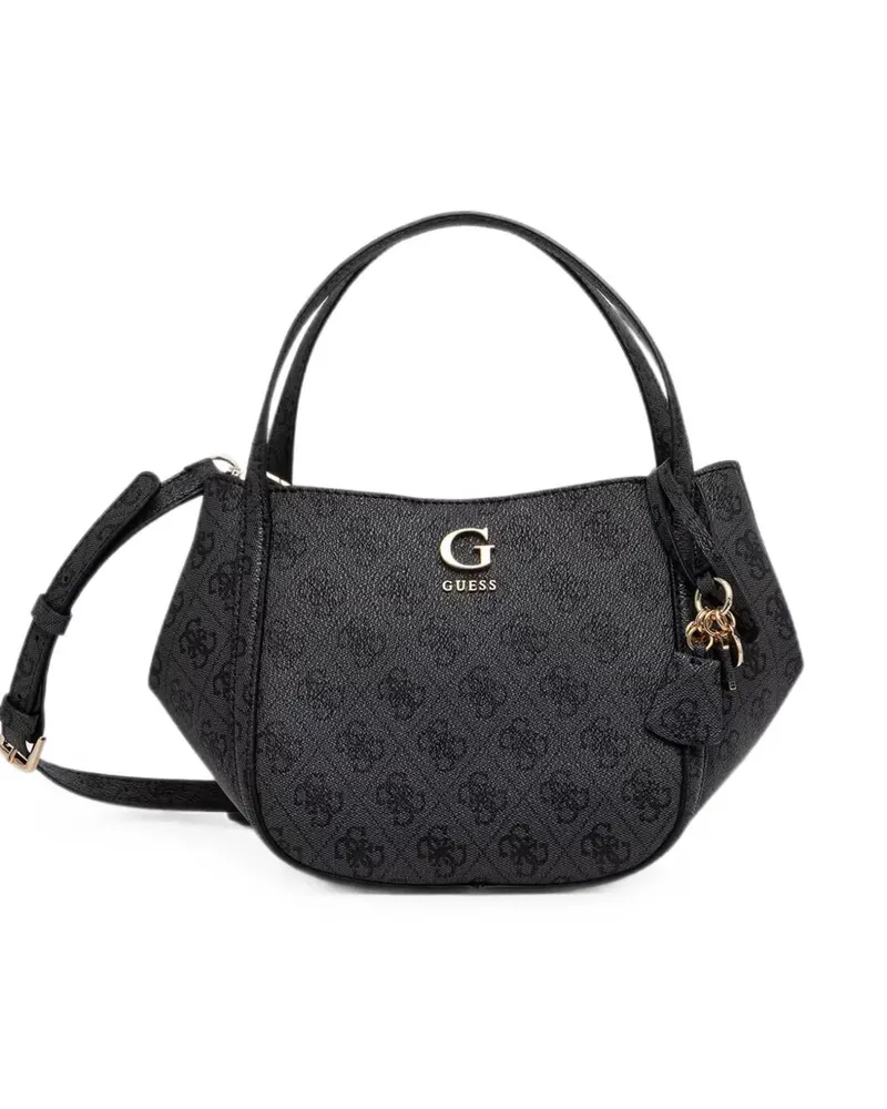 Guess Schultertasche mit Monogramm-Print - Schwarz Schwarz