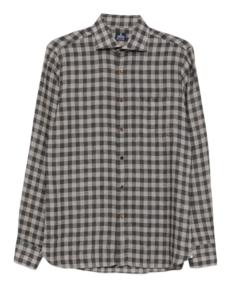 Truzzi gingham-check long-sleeve shirt - Nude Nude